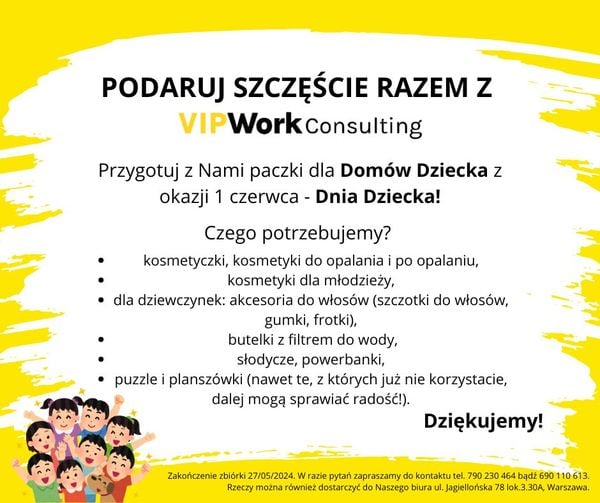 Zbiórka dla dzieci z domu dziecka Dom u Brzechwy!